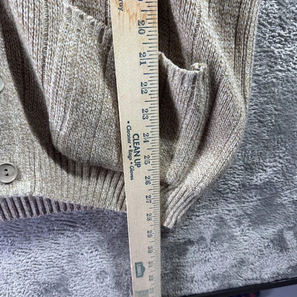 Vintage 90s Menswear Tan Textured Button Cardigan Sweater XL Made in UK